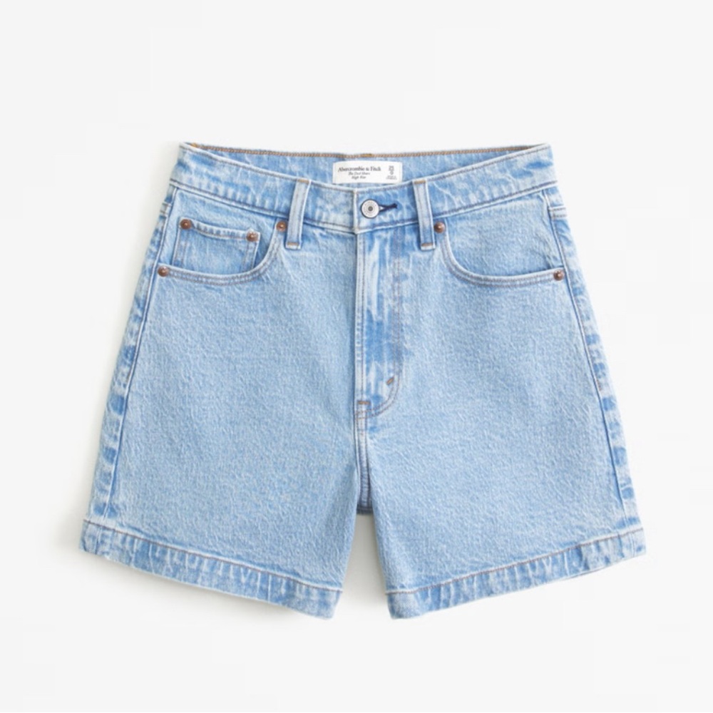 Abercrombie & Fitch High Rise Denim Shorts 7 inch dad shorts